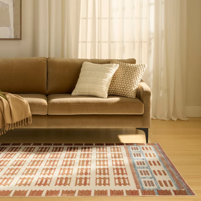 Nourison Nordic Ivory Rust NRC16 4 ft. X 6 ft. Rect. Rug