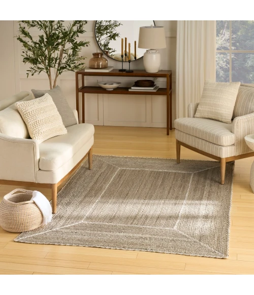 Nourison Terrazzo Jute Natural Grey TRJ01 5 ft. X 7 ft. Rect. Rug