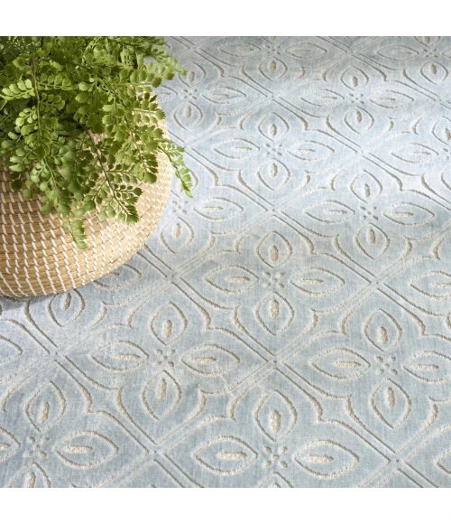 Nourison Home Washable Charm Blue WCH03 5ft. x 7ft. Rect. Rug