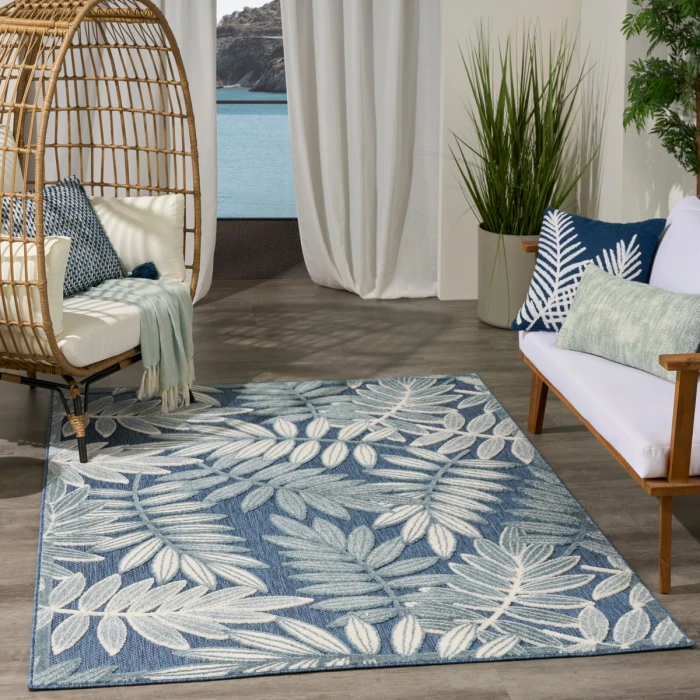 Nourison Aloha Blue ALH18 3 ft. 6 in. X 5 ft. 6 in. Rect. Rug