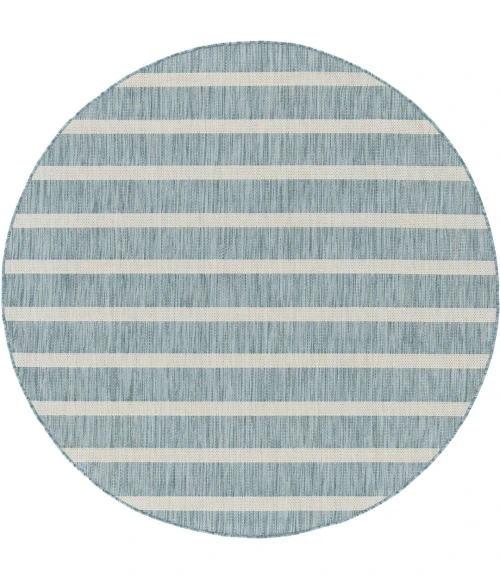 Nourison Positano Aqua Ivory POS03 10ft. Round Rug