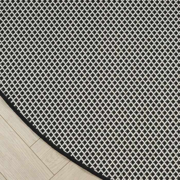 Nourison Home Courtyard Black COU01 5ft. x Round Round Rug