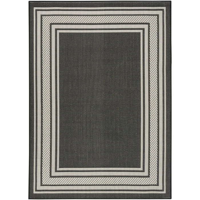 Nourison Horizon Indoor/Outdoor Black HOZ03 6 ft. X 9 ft. Rect. Rug