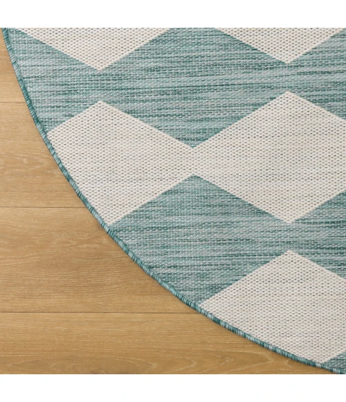 Nourison Positano Aqua POS04 6 ft. X Round Rug