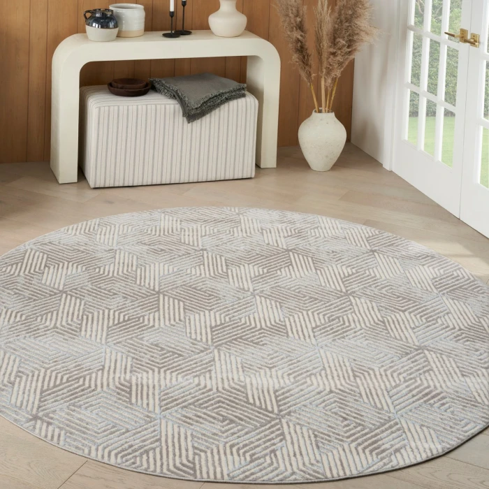 Nourison Grafix Grey GRF39 8 ft. X Round Rug