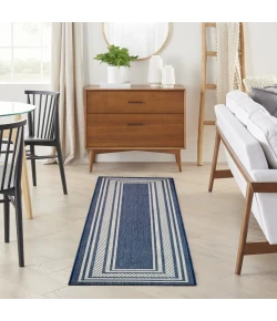 Nourison Home Horizon Indoor/Outdoor HOZ03 Navy 2 ft. 2 in. X 8 ft. Area Rug