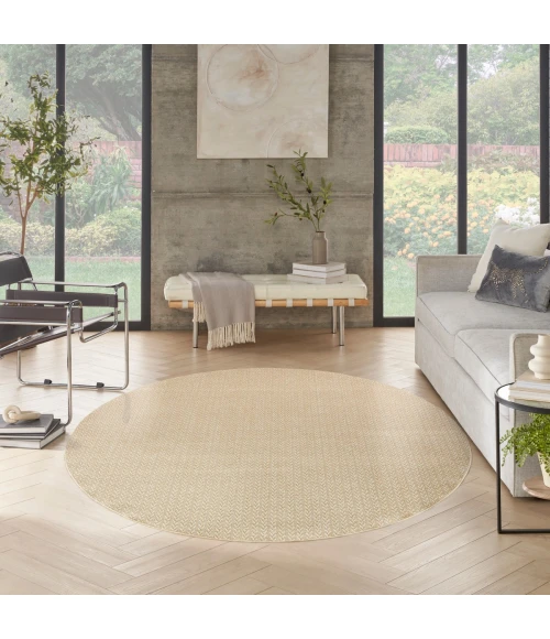 Nourison Tulum Cream TLM02 8 ft. X Round Rug