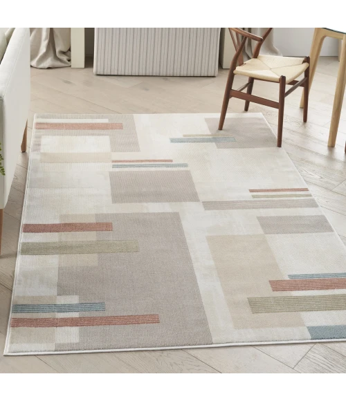 Nourison Thalia Ivory Multicolor THL02 5ft.3in. x 7ft.3in. Rect. Rug