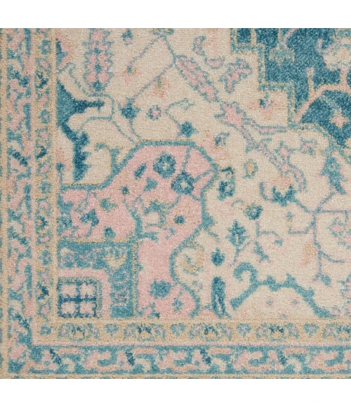 Nourison Tranquil Ivory Turquoise TRA07 5ft.3in. x 7ft.3in. Rect. Rug