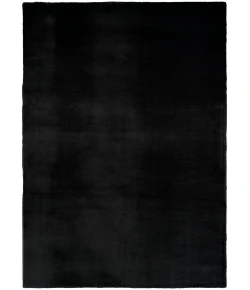 Nourison Home Soft Plush Rabbit Fur SFF01 Black 5 ft. X 7 ft. Area Rug
