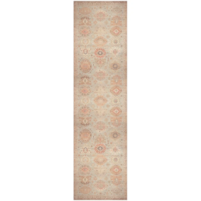 Nourison Vintage Washables Sage Multicolor VWS16 2 ft. 2 in. X 8 ft. Rect. Rug