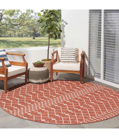 Nourison Positano Terracotta POS02 4ft. Round Rug