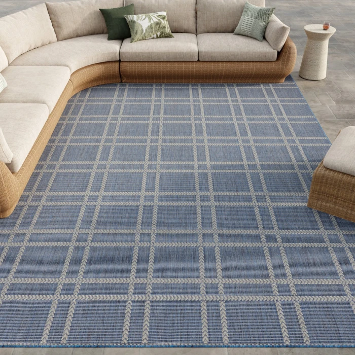 Nourison Home Horizon Indoor/Outdoor Blue HOZ04 9ft. x 12ft. Rect. Rug