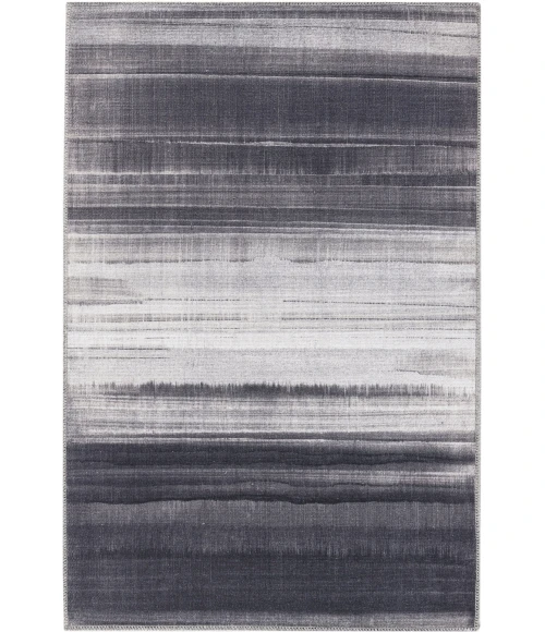 Nourison Launder Ivory Black LDR01 2ft.8in. x 4ft. Rect. Rug
