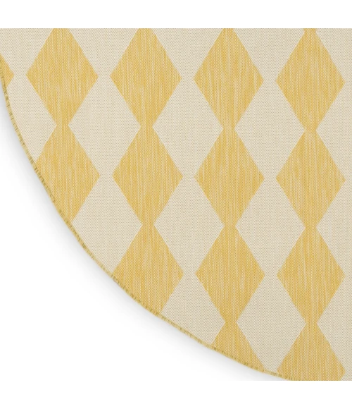 Nourison Positano Yellow POS04 6ft. Round Rug