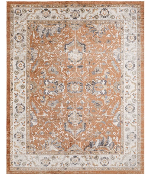 Nourison Astra Machine Washable Rust Ivory ASW20 9 ft. x 12 ft. Rect. Rug