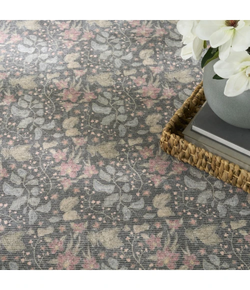 Nourison Home Botanical Washables Grey BOT03 5ft. x 7ft. Rect. Rug