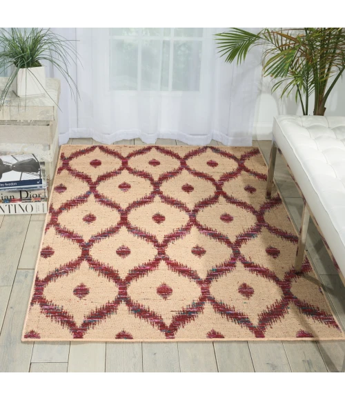 Nourison Home Spectrum Beige Burgundy SPE02 3ft.9in. x 5ft.9in. Rect. Rug