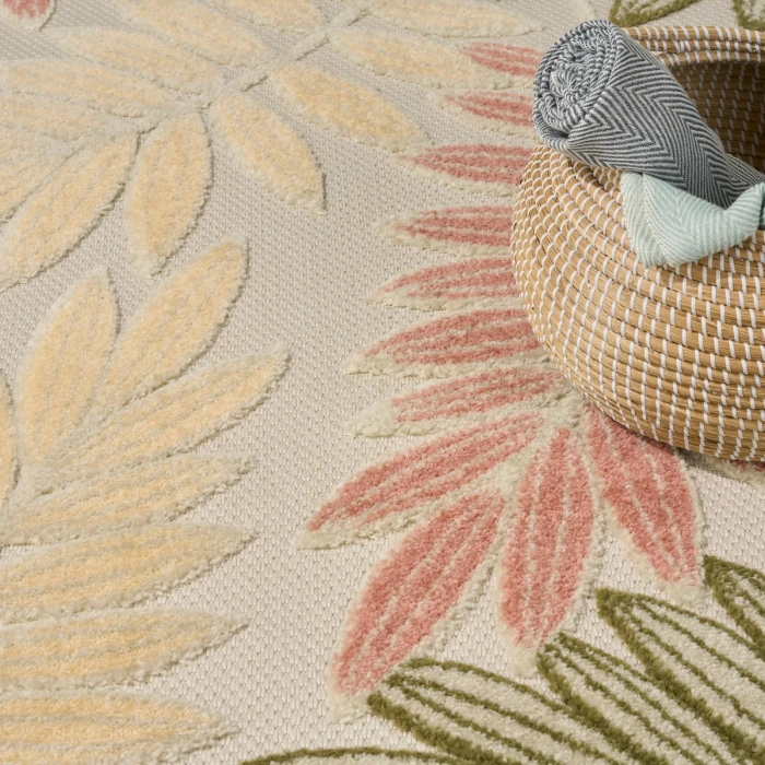 Nourison Aloha Ivory Rose ALH18 9 ft. X 12 ft. Rect. Rug