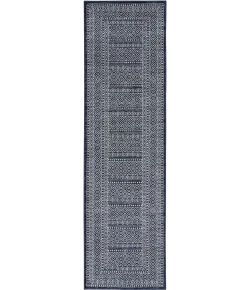 Nourison Palermo Navy/Grey PMR04 2ft. 2in. x 7ft. 6in. Rect. Rug