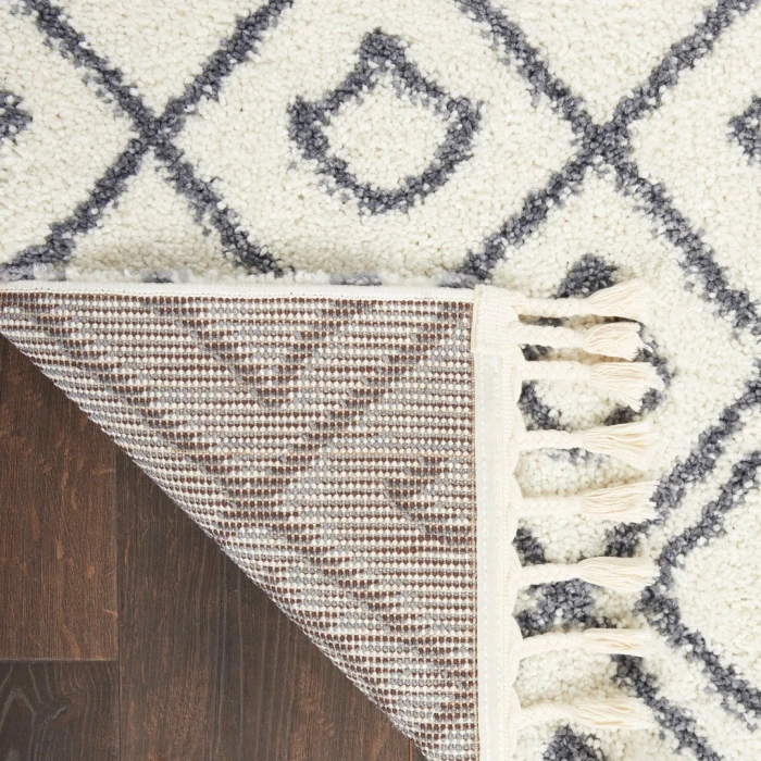 Nourison Serenity Shag Ivory/Slate SRS02 7ft. 10in. x 10ft. 6in. Rect. Rug