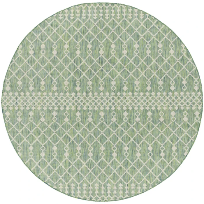 Nourison Positano Blue Green POS02 6 ft. X Round Rug