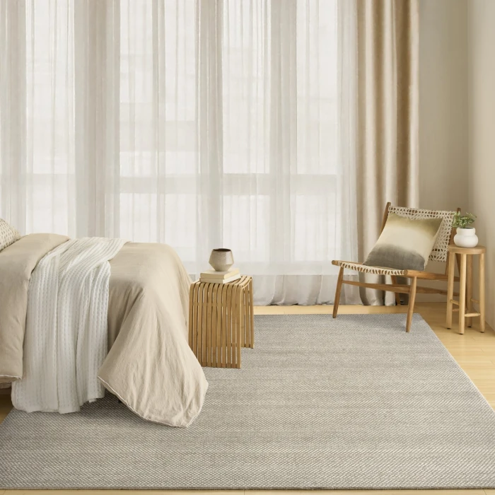 DKNY Pure Rows Grey ROW01 9ft.9in. x 13ft.9in. Rect. Rug
