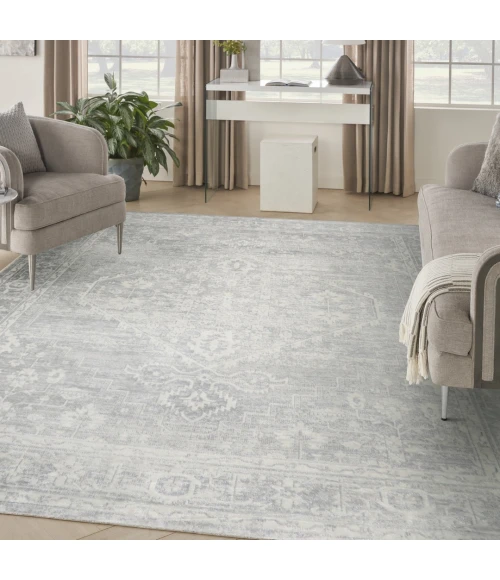 Nourison Astra Machine Washable Light Grey ASW11 10ft. x 14ft. Rect. Rug