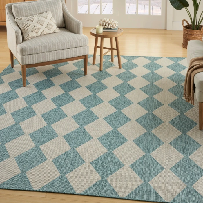 Nourison Positano Aqua POS04 10 ft. X 14 ft. Rect. Rug