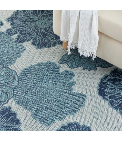 Nourison Garden Oasis Blue GOA04 10 ft. X 14 ft. Rect. Rug