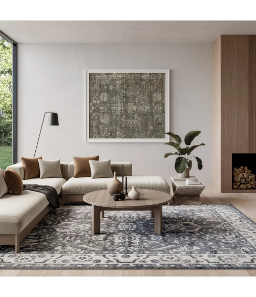 Nourison Astra Machine Washable Slate ASW20 7 ft. 10 in. x 10 ft. Rect. Rug