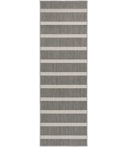 Nourison Positano Charcoal Ivory POS03 2ft.2in. x 8ft. Rect. Rug