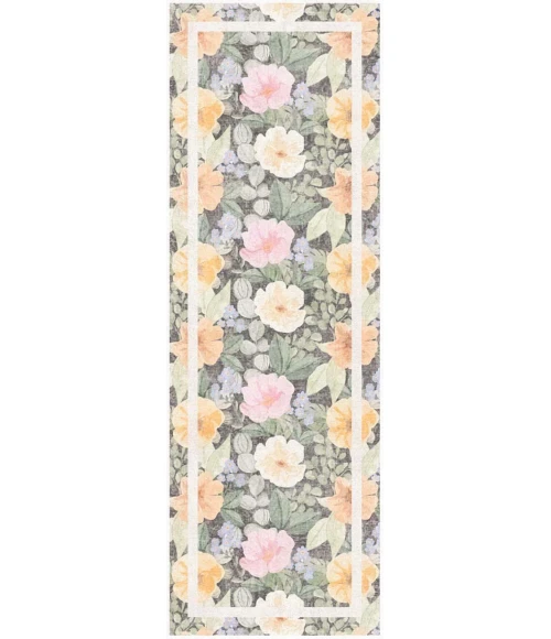 Nourison Home Botanical Washables Grey BOT01 2ft. x 6ft. Rect. Rug