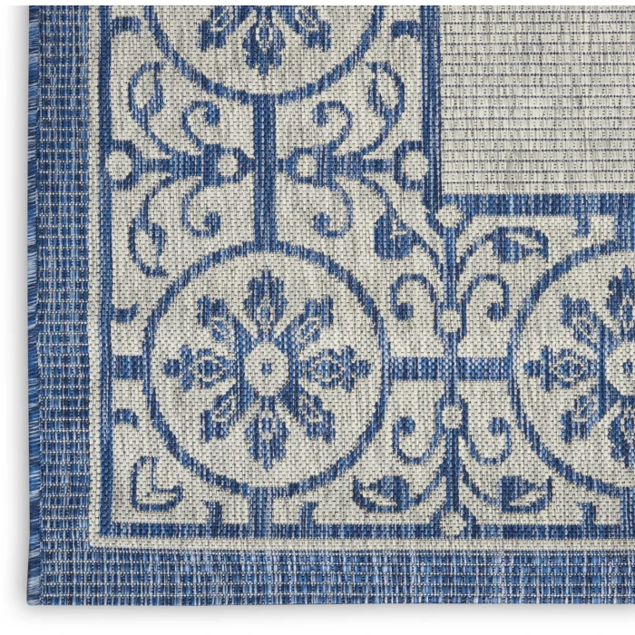 Nourison Country Side Ivory Blue CTR03 2ft.2in. x 3ft.9in. Rect. Rug