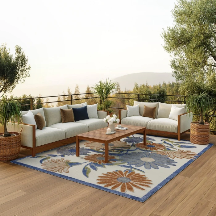 Nourison Aloha Beige Multicolor ALH33 9 ft. X 12 ft. Rect. Rug