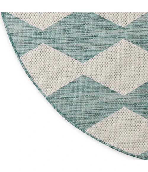 Nourison Positano Aqua POS04 6 ft. X Round Rug