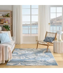 Nourison Home Aloha ALH43 Ivory Blue 5 ft. 3 in. X 7 ft. 5 in. Area Rug