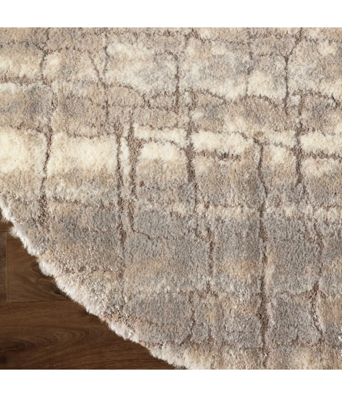 Nourison Dreamy Shag Ivory Beige DRS09 8ft. Round Rug