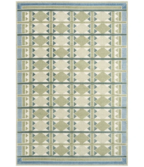 Nourison Nordic Green Blue NRC06 5 ft. X 7 ft. Rect. Rug
