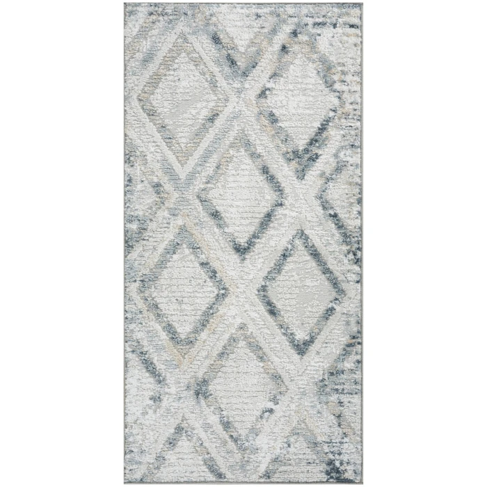 Nourison Dekor Grey Navy DEK05 2 ft. X 4 ft. Rect. Rug