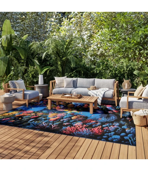 Nourison Home Color Splash Multicolored CSP03 7ft.10in. x 9ft.10in. Rect. Rug