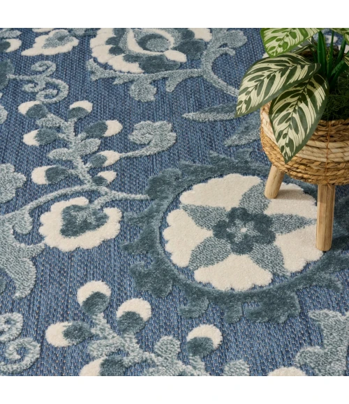 Nourison Aloha Blue ALH17 5 ft. 3 in. X 7 ft. 5 in. Rect. Rug