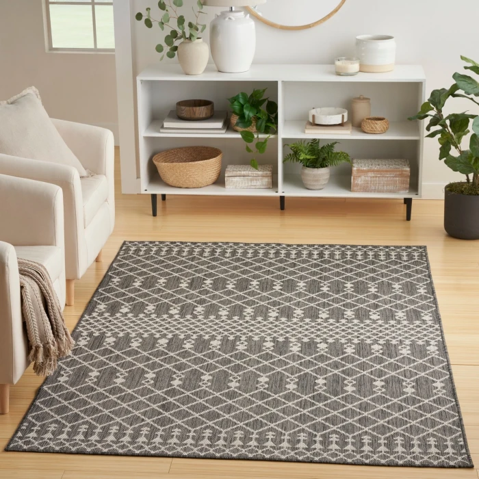 Nourison Positano Charcoal POS02 5 ft. X 7 ft. Rect. Rug