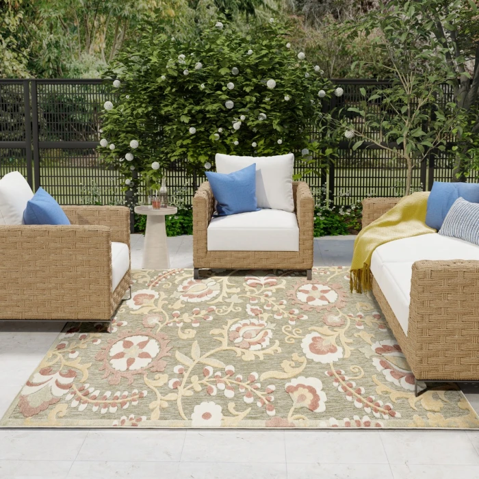 Nourison Aloha Sage Rose ALH17 7 ft. 10 in. X 10 ft. 6 in. Rect. Rug