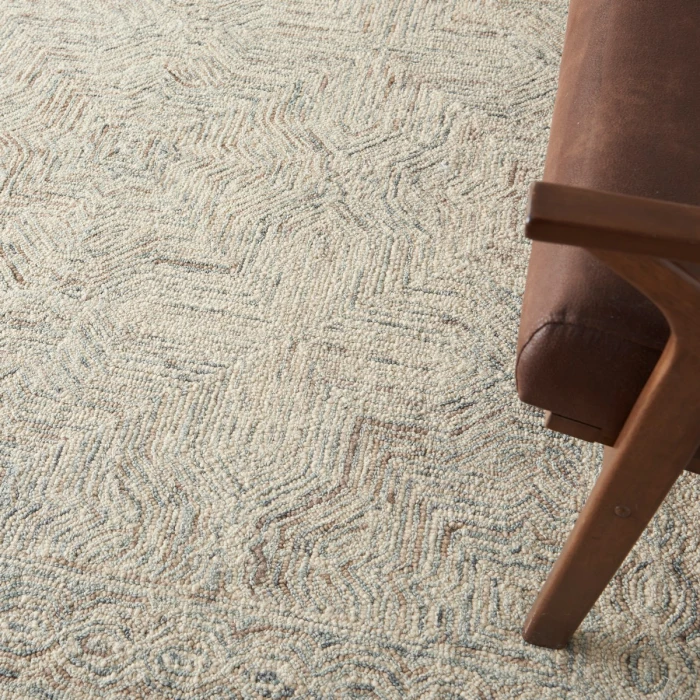 Nourison Interlock Blue Ivory ITL03 5 ft. X 8 ft. Rect. Rug