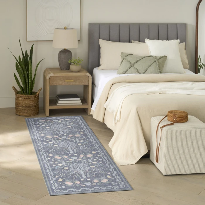 Nourison Home Botanical Washables Blue BOT04 2ft. x 6ft. Rect. Rug