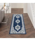 Nourison Cyrus Ivory Navy CYR01 2ft.2in. x 7ft.6in. Rect. Rug
