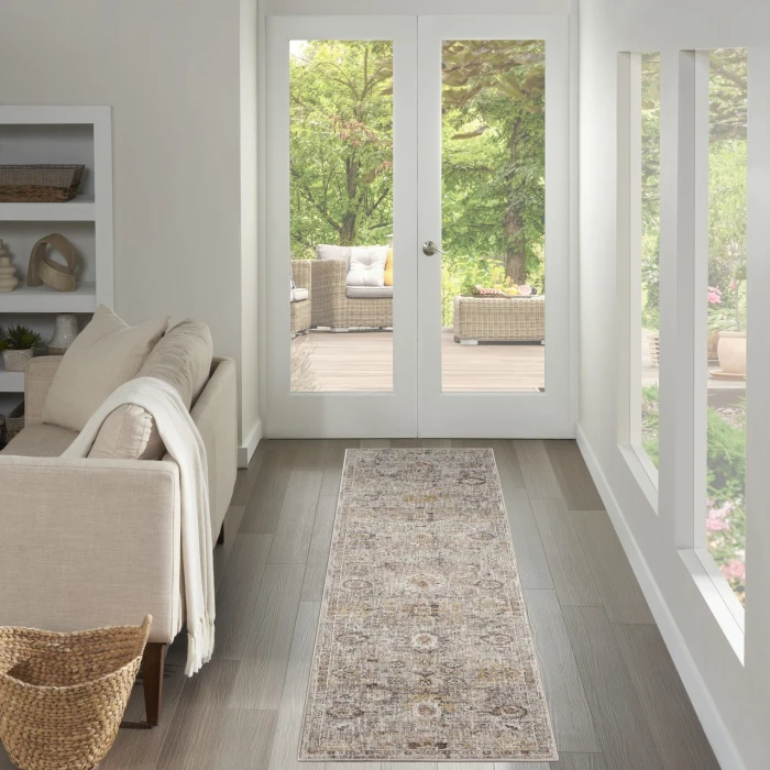 Nourison Home Antique Fusion Grey ANF05 2ft.2in. x 10ft. Rect. Rug