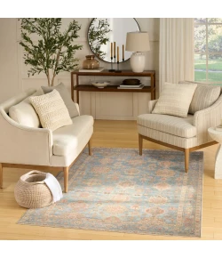 Nourison Home Vintage Washables VWS10 Navy Multicolor 5 ft. 3 in. X 7 ft. 3 in. Area Rug