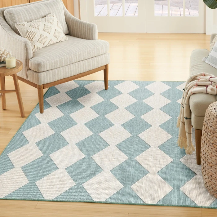 Nourison Positano Aqua POS04 4 ft. X 6 ft. Rect. Rug